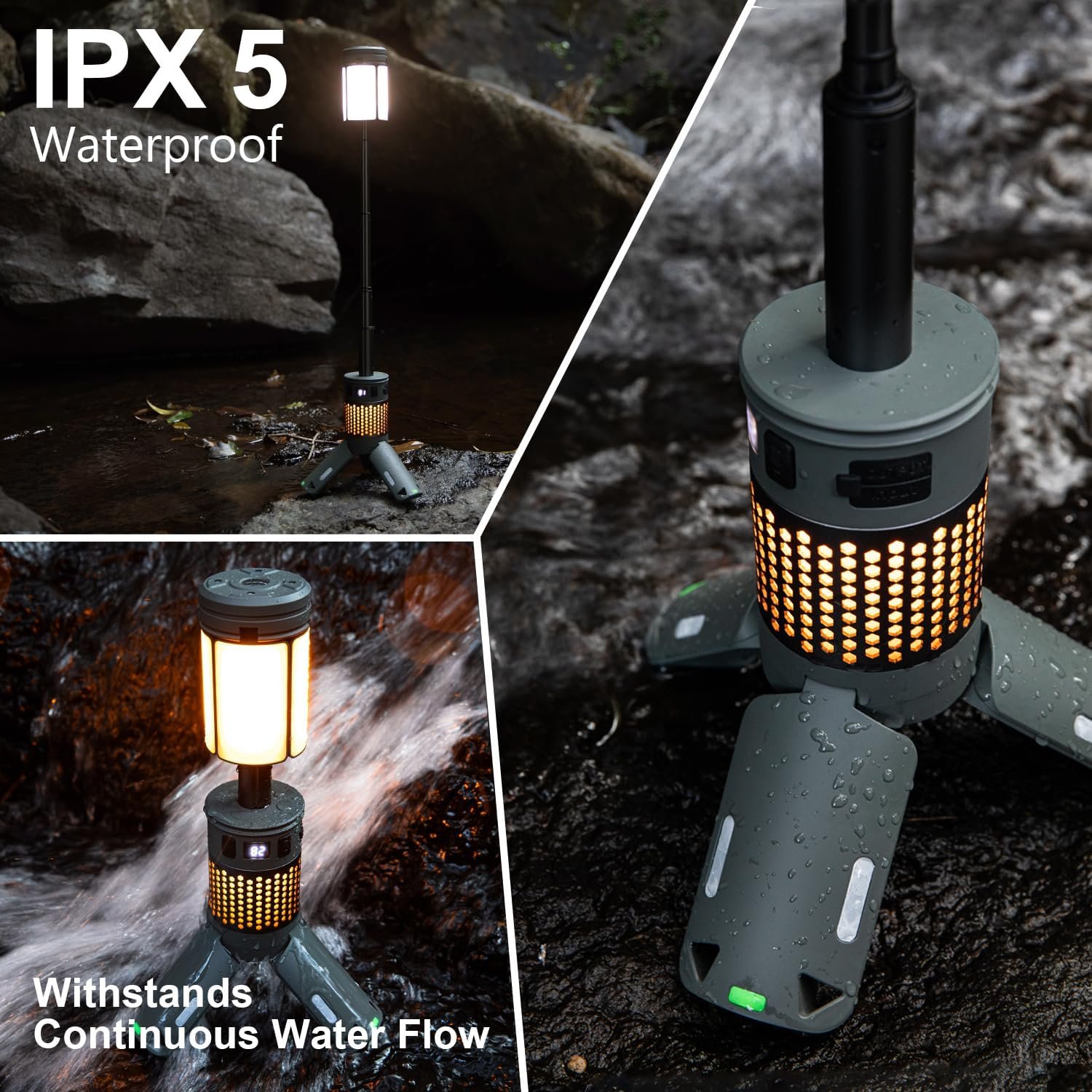Telescopic Camping Lights with Stand, 40H Playtime, Magnetic Base | 12000mAh Portable Flashlight, RGB Ambient Lighting, Collapsible IPX5 Waterproof for Camping, Hiking and Emergency Use - Image 5