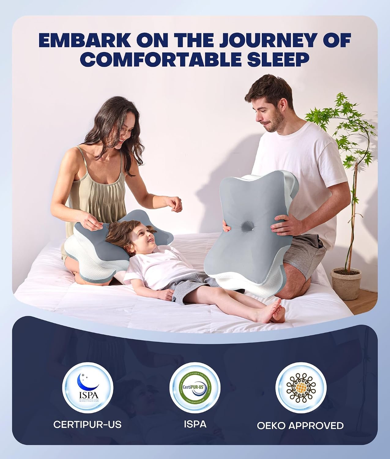 Ultra Pain Relief Cervical Neck Pillow for Sleeping, 5X Support Ergonomic Contour Pillow for Deep Sleep, Cooling Memory Foam Pillows for Adults, Orthopedic Bed Pillow for Side Back, Stomach Sleepers - Image 7