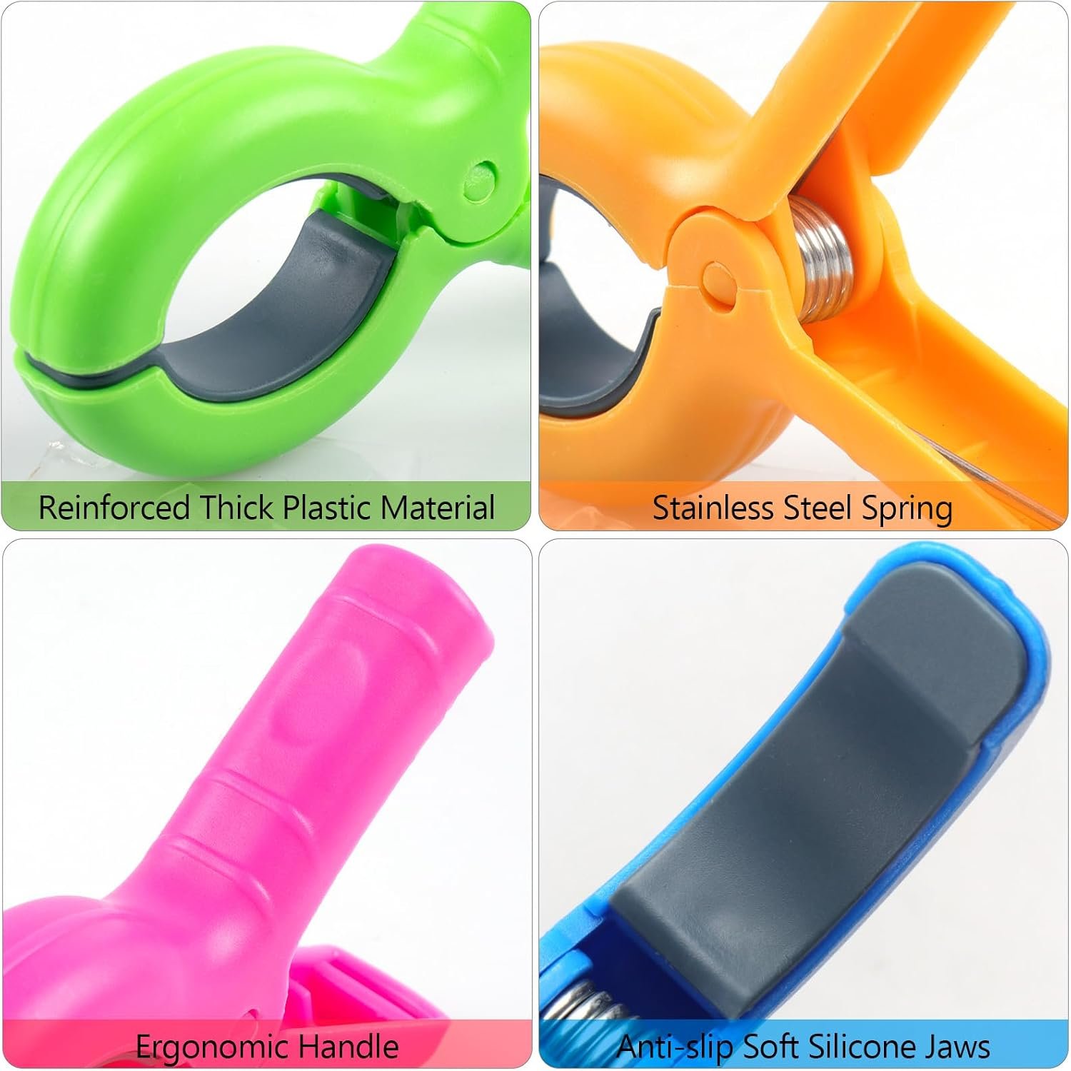 Large Beach Towel Clips for Beach Chairs, 8 Pcs Towel Holder for Beach Chair Pool Chair on Cruise, Jumbo Size Heavy Duty Clothes Pins, Beach Chair Clips to Beach Accessories Must Haves, 4 Colors - Image 5