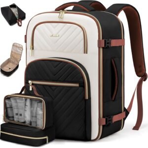 LOVEVOOK Travel Backpack Carry on Flight Approved 40L,Waterproof TSA Travel Essentials Personal Item Backpack for Women Men,Large Carry on Luggage Suitcase Travel Bag for Airplane with 3 Packing Cubes
