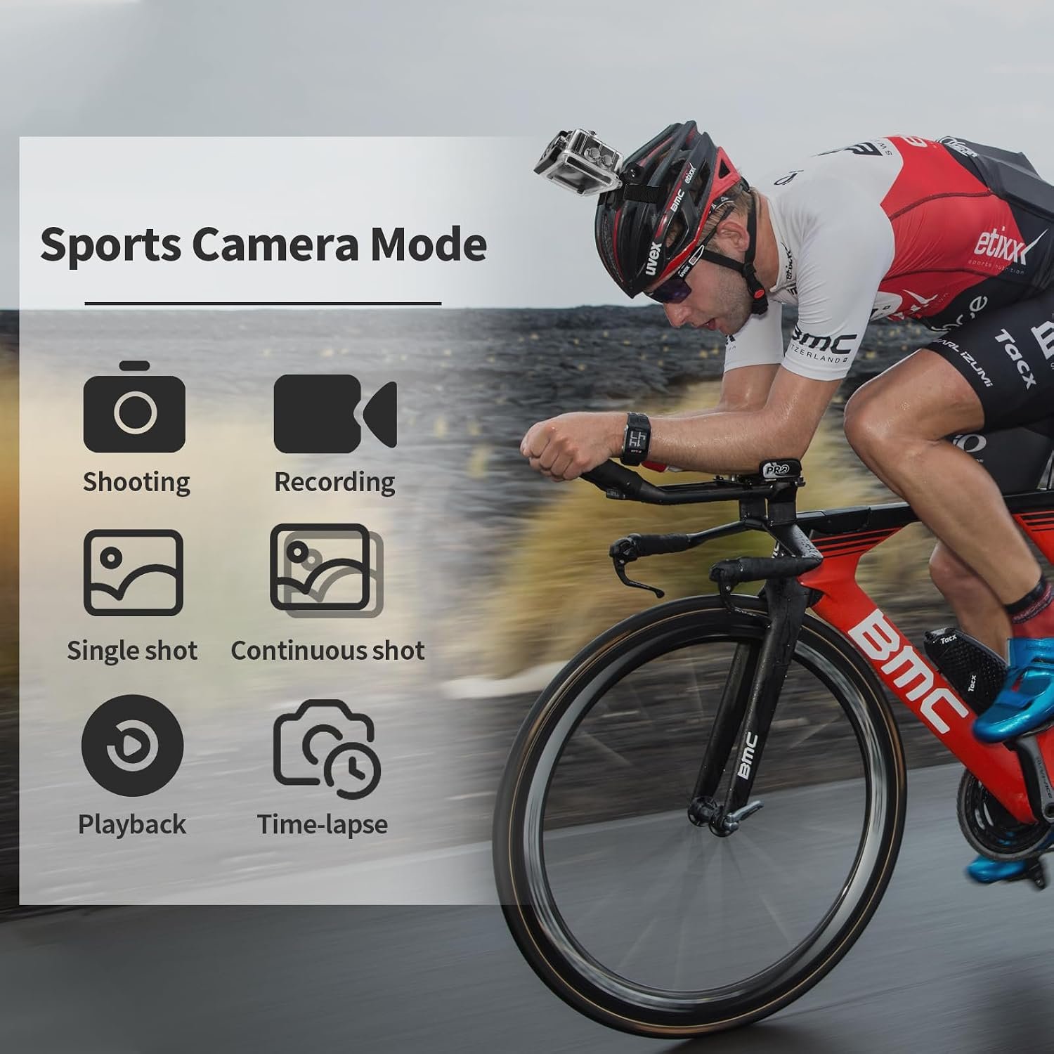 Action Camera 4K 30FPS, Waterproof Camera 30M Underwater Ultra HD 131FT 170°Wide Angle Shooting, with 2 x 1050 mAh Batteries for Cycling, Ice Skating, Skiing, Fishing, Climbing - Image 4