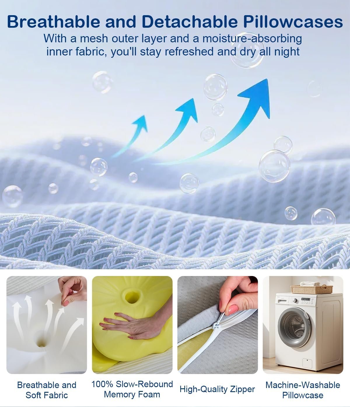 Ergonomic Memory Foam Pillow for Neck Pain Relief for All Sleepers - Image 5