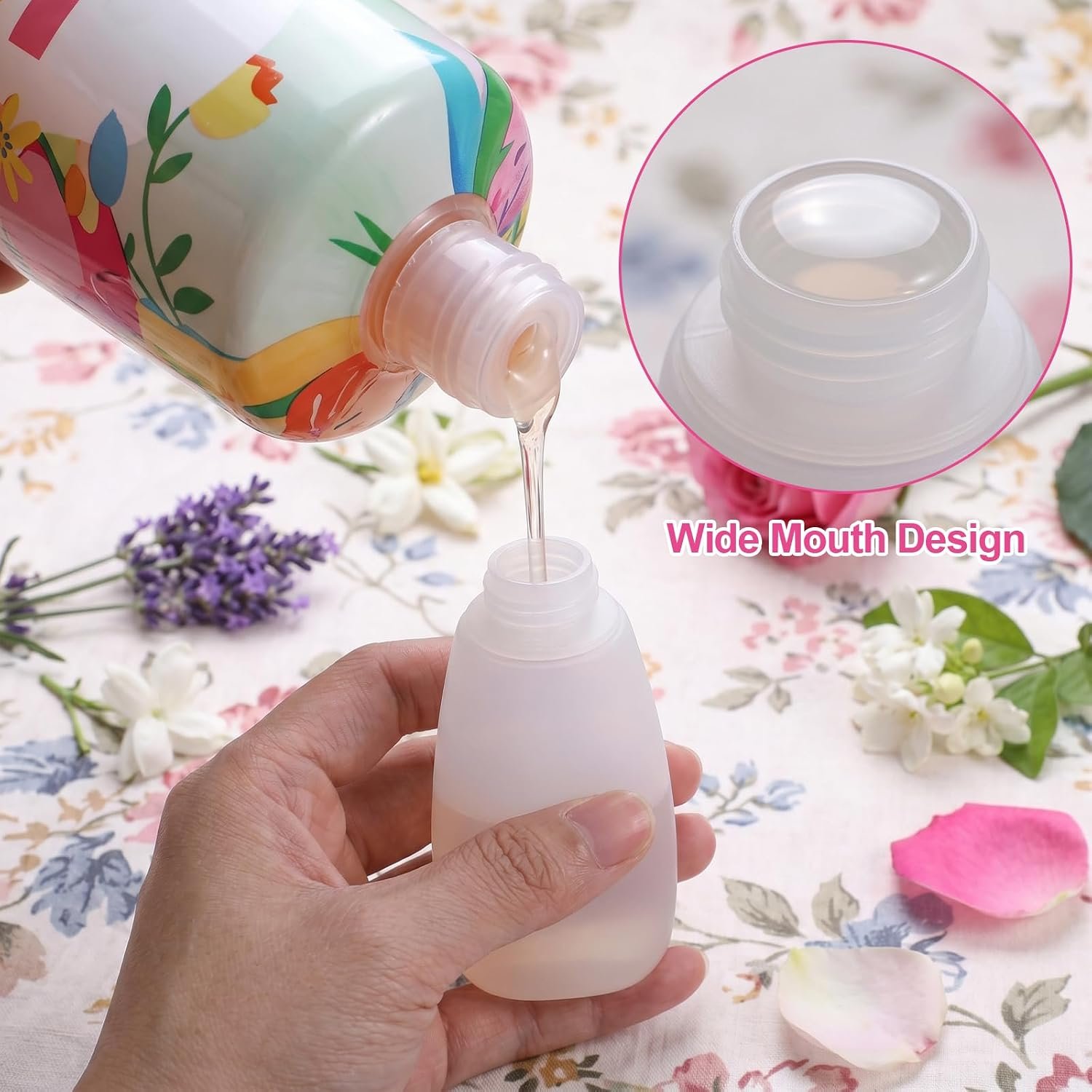 50 Pcs 2oz Plastic Squeeze Tubes, Travel Bottles for Toiletries 2 oz Plastic Refillable Cosmetic Squeeze Bottles Leak Proof Travel Size for Shampoo Conditioner Lotion - Image 4