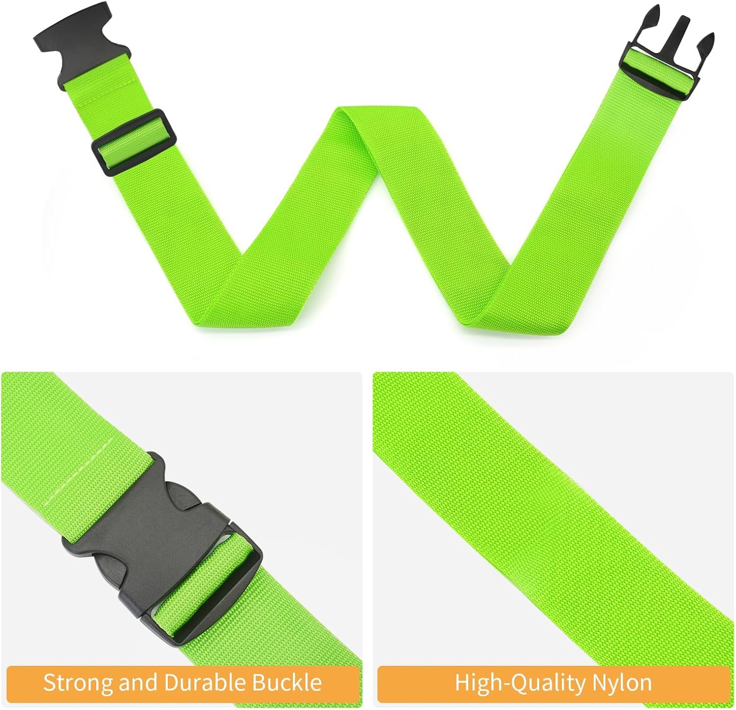 Luggage Straps for Suitcases,79" Long Adjustable Luggage Belts | Keep Suitcase Secure While Traveling, Approved Add a Bag Premium Accessory for Travel Bag Closure(Blue+Orange+Pink+Green) - Image 7