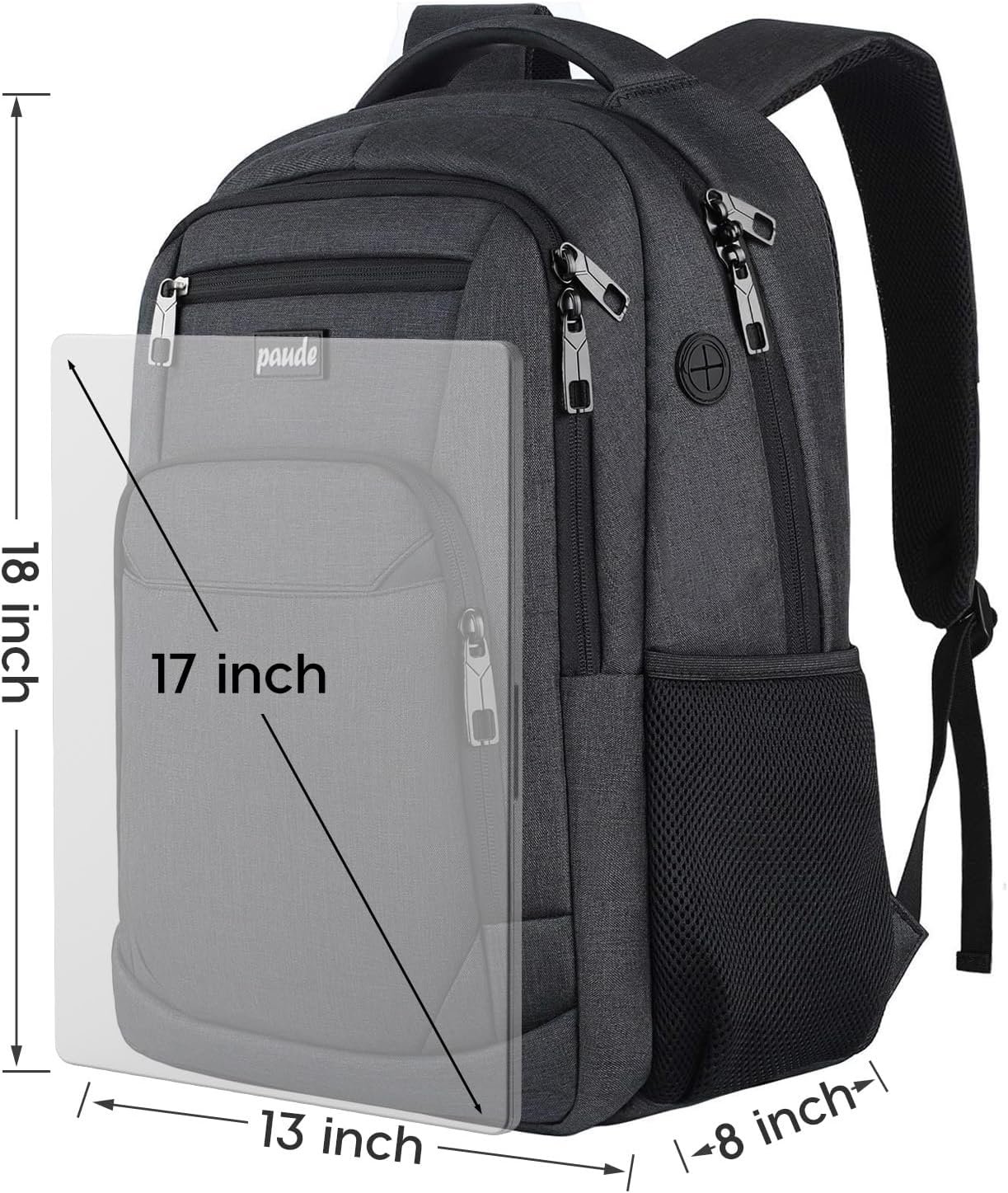 Paude Backpack for Men and Women,School Backpack for Teens,15.6 inch Laptop Backpack with USB Charging port for Business College Travel - Image 7