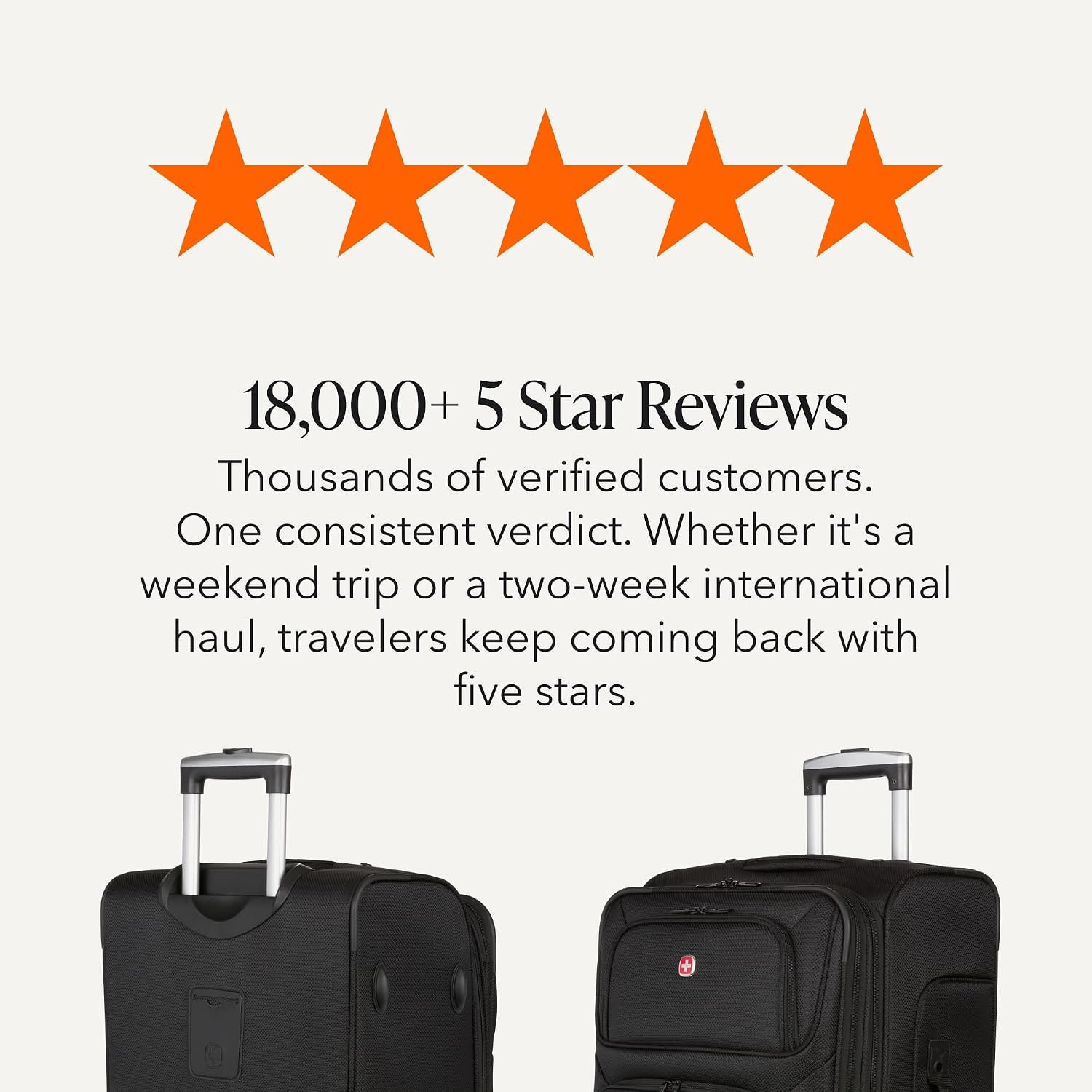 SWISSGEAR Sion Softside Expandable Spinner Luggage Durable Lightweight Travel Suitcase, Black, Checked-Large - Image 9
