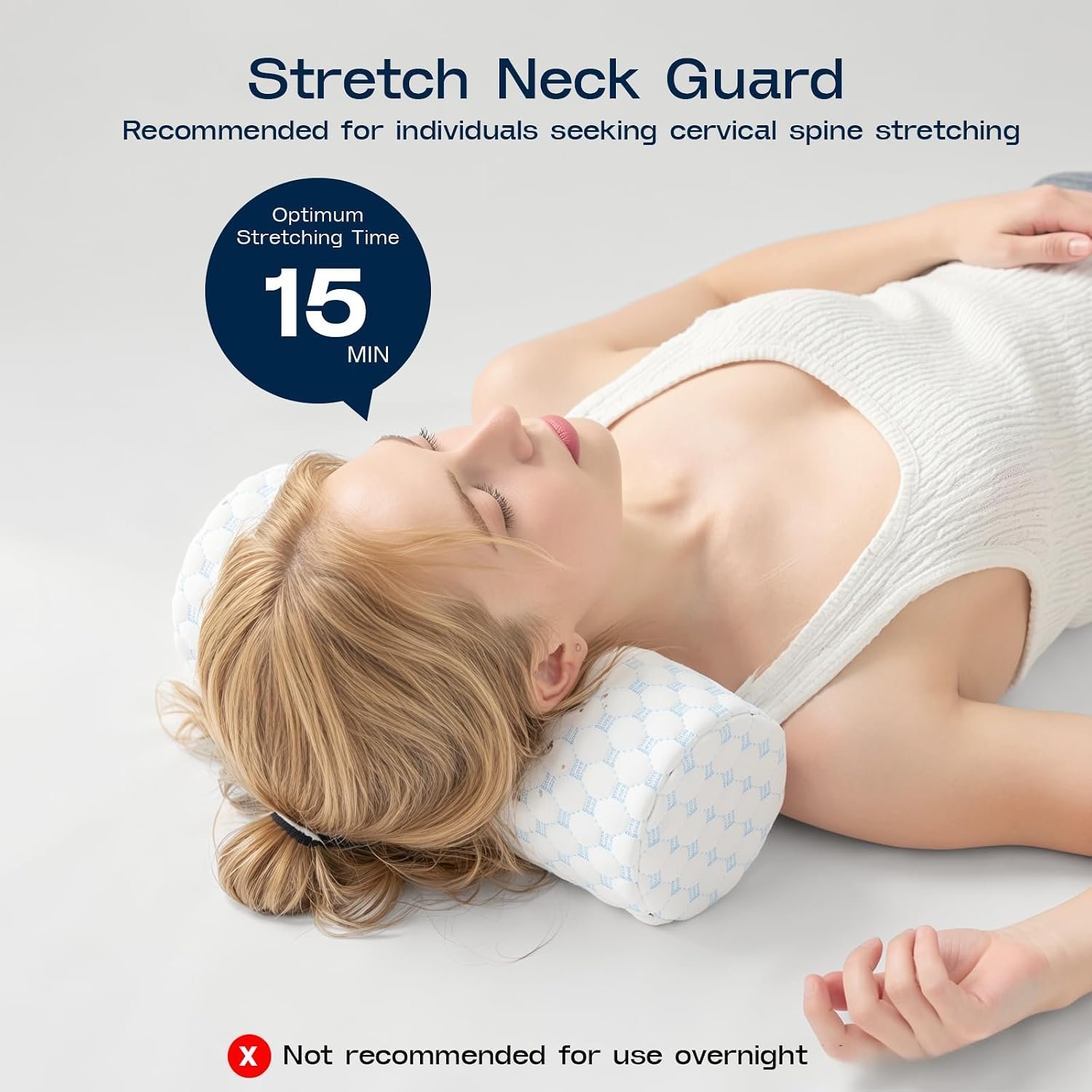 Neck Roll Pillow for Neck Pain Relief - Memory Foam Neck Support Pillow for Bed | Round Neck Pillow for Sleeping, 15.7 * 6 * 6 inch (Cool-Blue) - Image 3