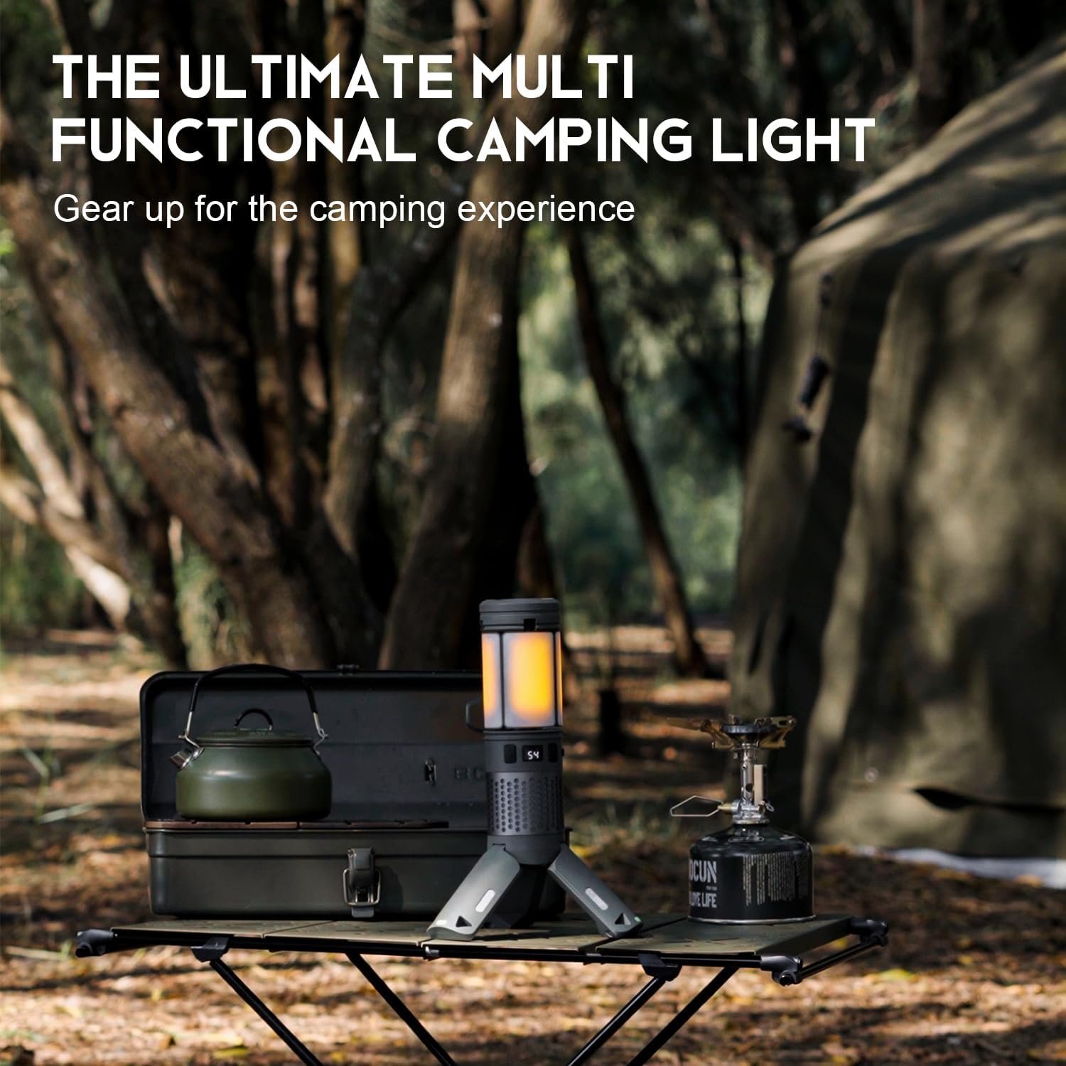 Telescopic Camping Lights with Stand, 40H Playtime, Magnetic Base | 12000mAh Portable Flashlight, RGB Ambient Lighting, Collapsible IPX5 Waterproof for Camping, Hiking and Emergency Use - Image 6