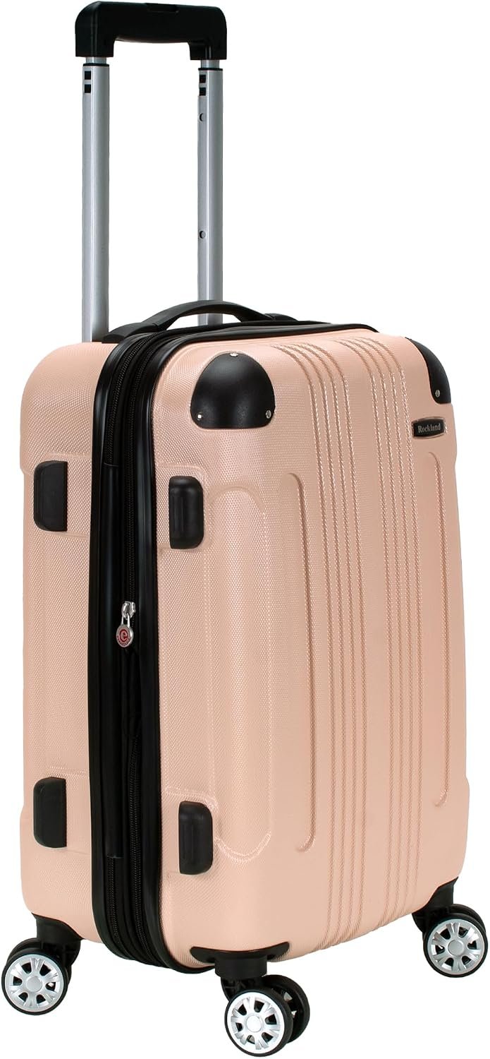 Rockland London Hardside Spinner Wheel Luggage, Champagne, Carry-On 20-Inch, 22"X13. 5"x10" (with wheels) - Image 4