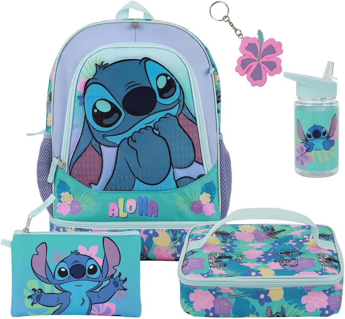 BIOWORLD Womens Kid Lilo & Stitch Backpack Set (Little Kid/Big Kid) Purple Onesize