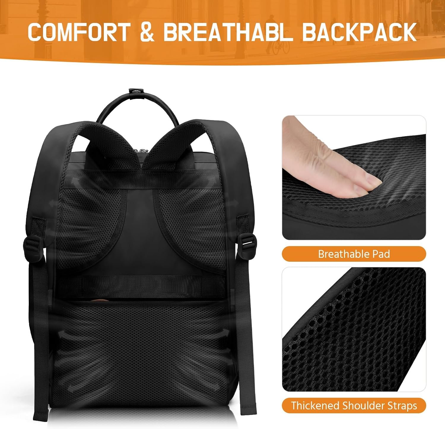 Maelstrom Laptop Backpack for Women Men, 15.6-17.3" Waterproof Travel Bag | Anti-theft Design, Lightweight, Luggage Strap, Device Protection, Breathable,Multi-Pockets, Perfect for Work/Business/School - Image 6