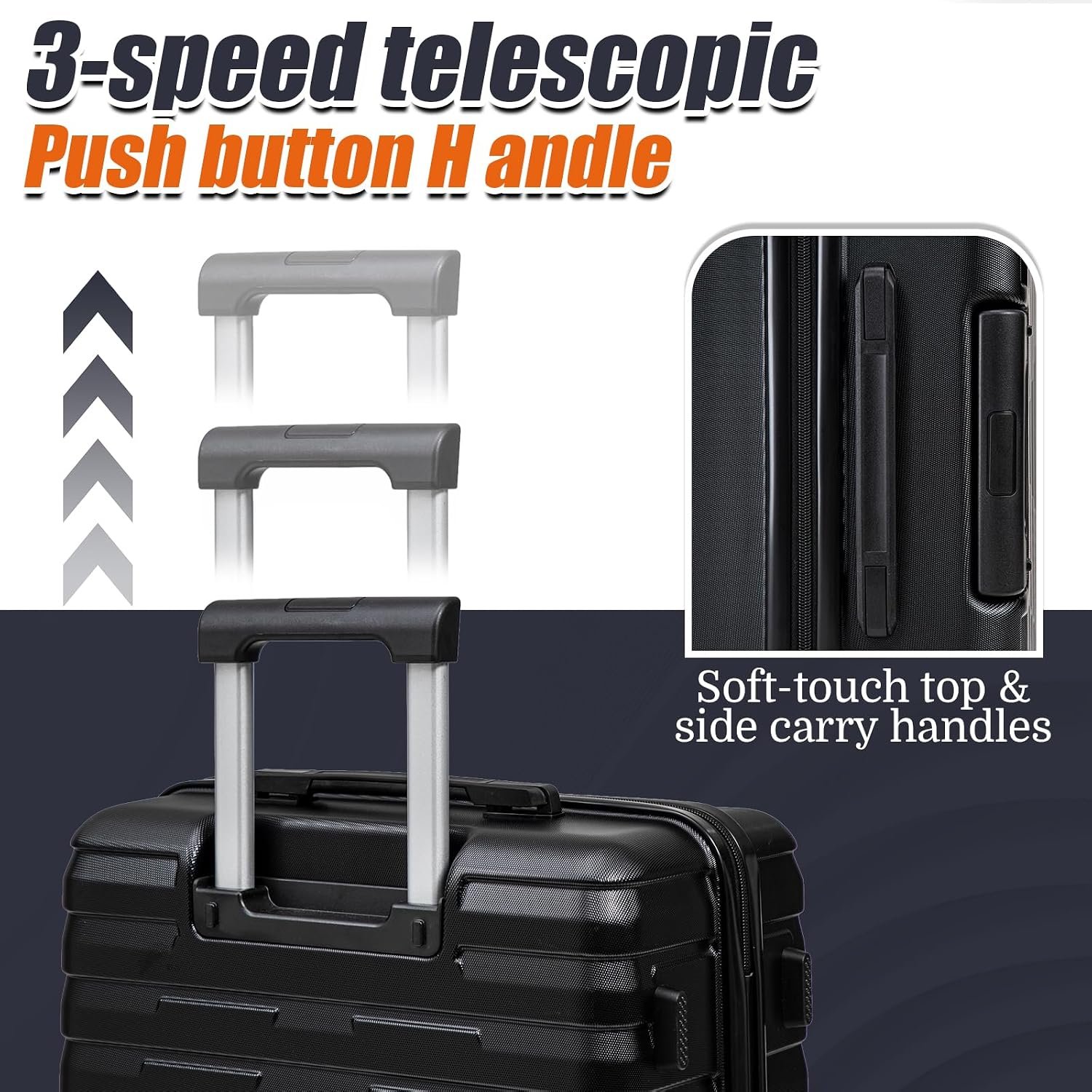Cosbarn Luggage Sets Hardshell 5 Piece Durable Suitcases with Wheels | 20/24/28 Inch ABS Suitcase Set, Hardside Carry-on, Lightweight, Space-Saving, Checked Family Travel - Image 3