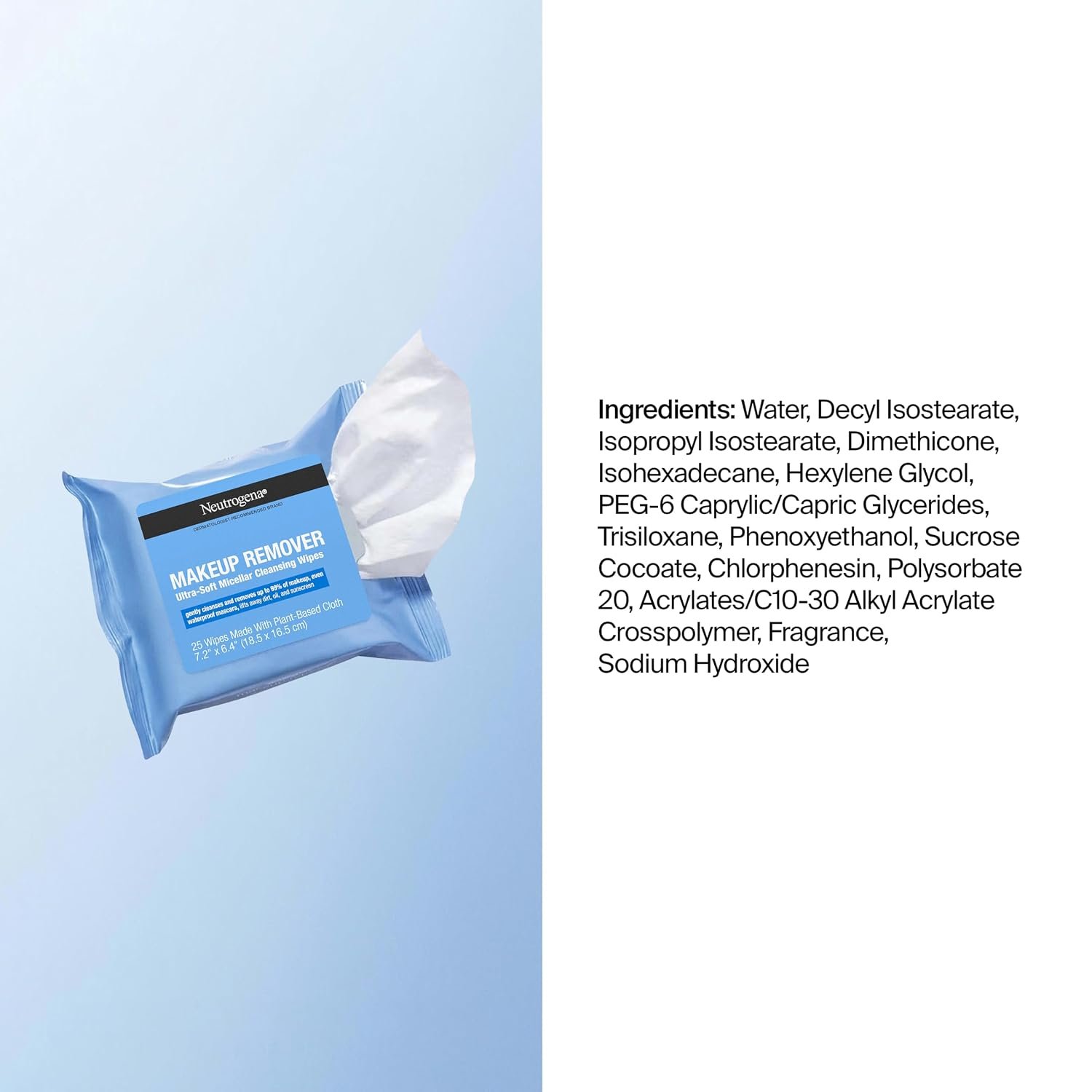Neutrogena Makeup Remover Towelettes for Face with Micellar Water Daily Alcohol-Free, 20 ct | Makeup Remover, Makeup Removing Cleansing Wipes, Suitable for Dirt & Oil Removal, Alcohol-Free - Image 8