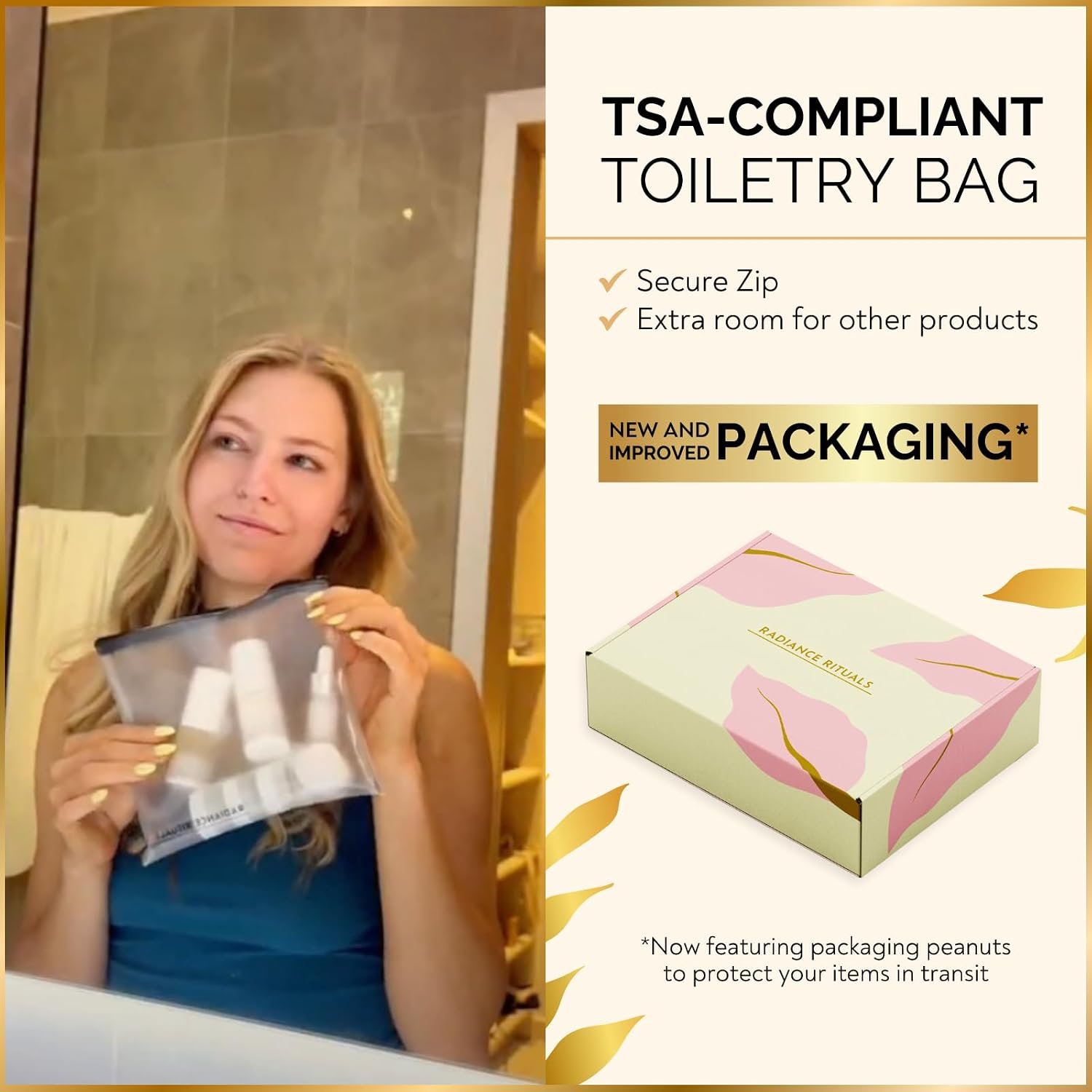 11 Piece Travel Skincare Containers Set - TSA Approved Toiletry Bag & Travel Size Toiletries Bottles - Airless Pump, Dropper Bottles & Travel Size Containers for Serums, Moisturizers, & Oils - Image 5