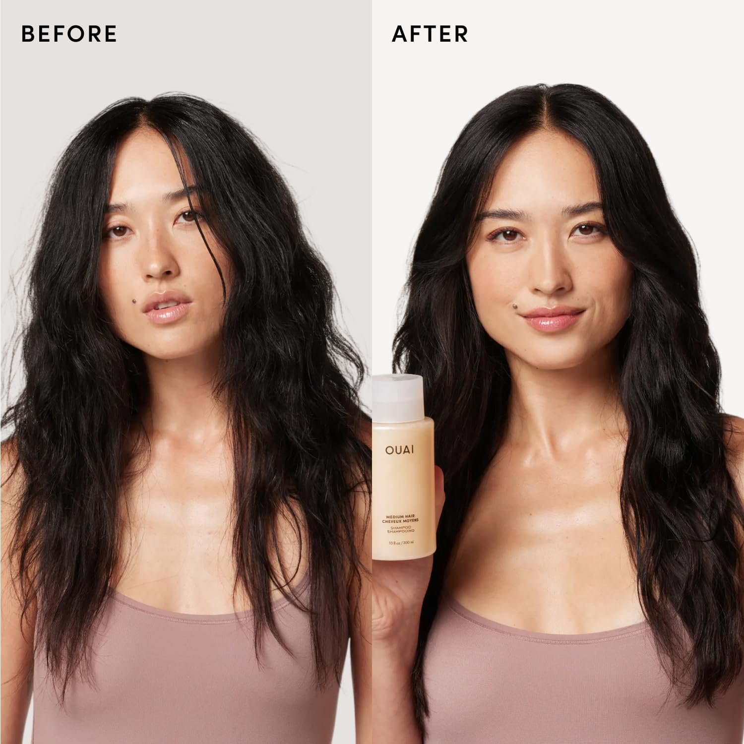 OUAI Medium Shampoo & Conditioner Set - Travel Size (3 Oz) | Hydrating Shampoo & Conditioner with Coconut Oil, Babassu, Kumquat Extract & Keratin, Sulfate, Paraben & Phthalate Free - Image 4