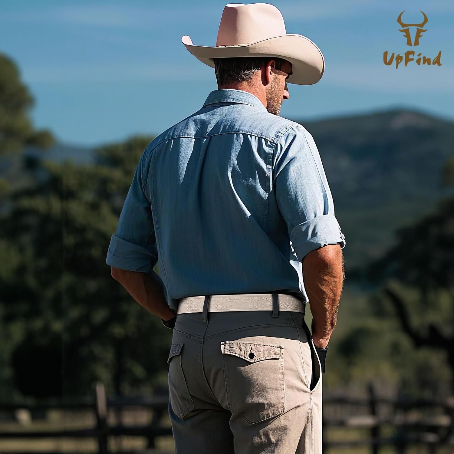 Men Women Western Belt Strap for Jeans Dress Cowboy Leather Belt Strap without Buckle - Image 4