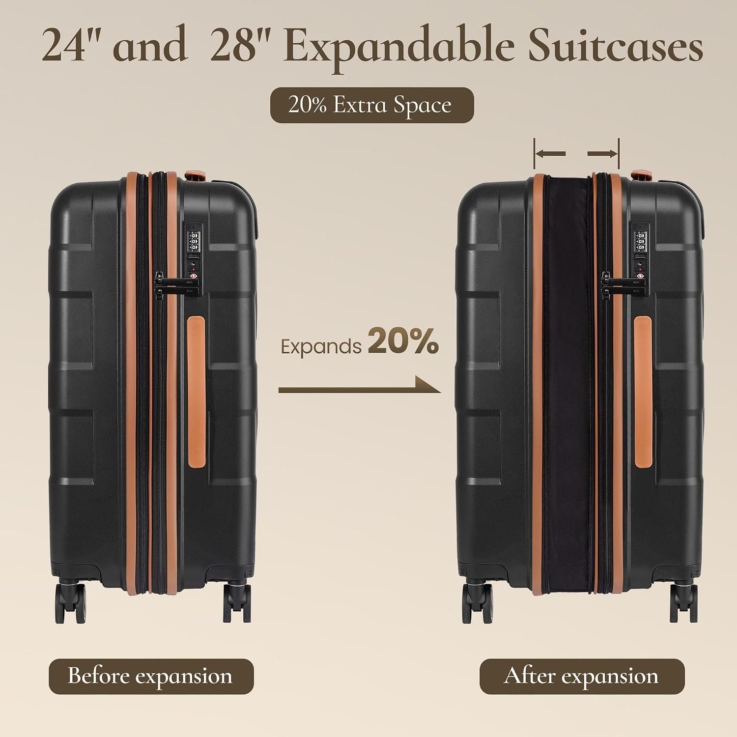 TILYMOL Expandable Luggage Sets 3 Piece, Hardside Suitcase Set with TSA | Lightweight Travel Luggage with Spinner Wheel, Scratch-Resistant Suitcase for Men and Women, Blue - Image 4