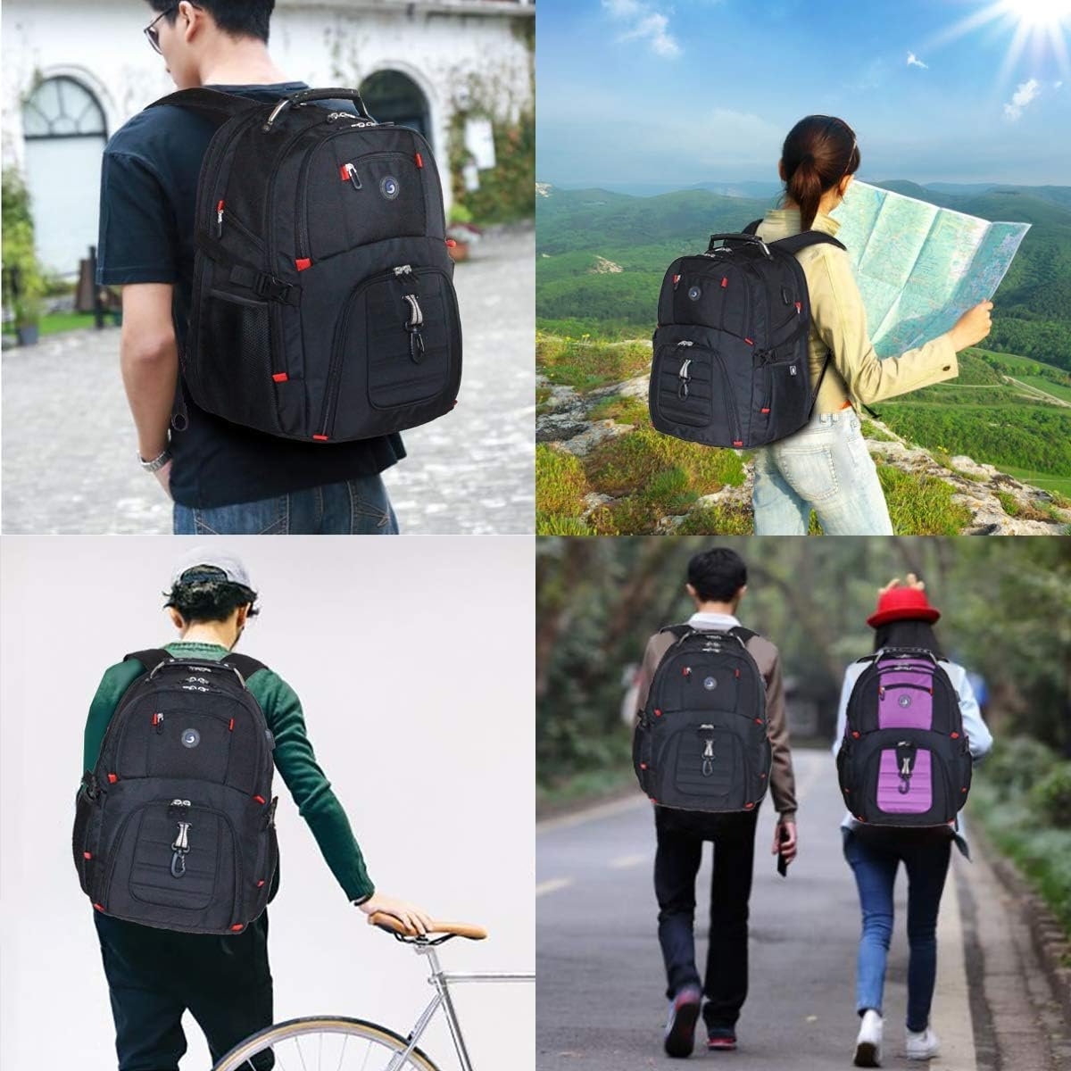 SHRRADOO Extra Large Travel Laptop Backpack for Men, Work College Backpacks | Fit 17 Inch Laptops, with Combination Lock, Carry On Flight Approved, Men Women Business Backpack,Bookbag School Backpack - Image 7