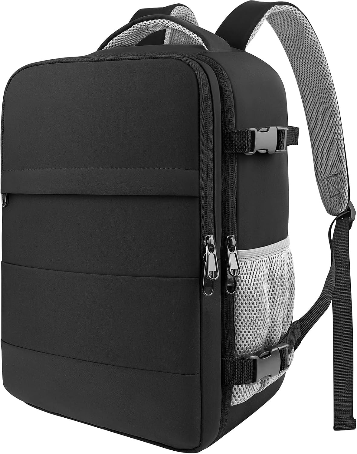 HOTOR Travel Backpack Flight Approved Bag Men Women, Medium Black | TSA Carry on Luggage, 15.6inch Laptop, Casual Daypack Travel Essentials Nurse Bag for Work, Business, Weekender, College