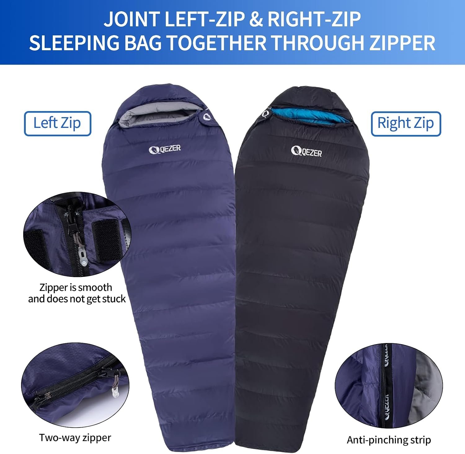 Down Mummy Sleeping Bag for Adults, 600 Fill Power Backpacking | 0°F 10°F 15°F 20°F,Cold and Warm Weather Use, Down, Lightweight Compact Carry, Camping Hiking Backpacking - Image 6