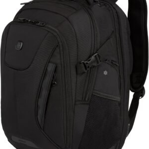 SwissGear Travel Tech Elite Laptop Backpack – Fits Laptops up to 16” – ScanSmart TSA-Friendly Backpack with USB Port, Shoe Compartment & Organizer Pockets – Black