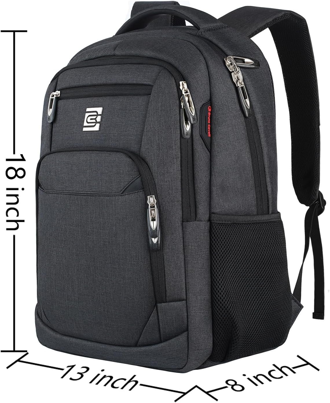 Laptop Backpack,Business Travel Anti Theft Slim College Backpack | Water Resistant Durable Computer Bag Gift for Women & Men Fits 15.6 Inch Laptop and Notebook - Black - Image 3