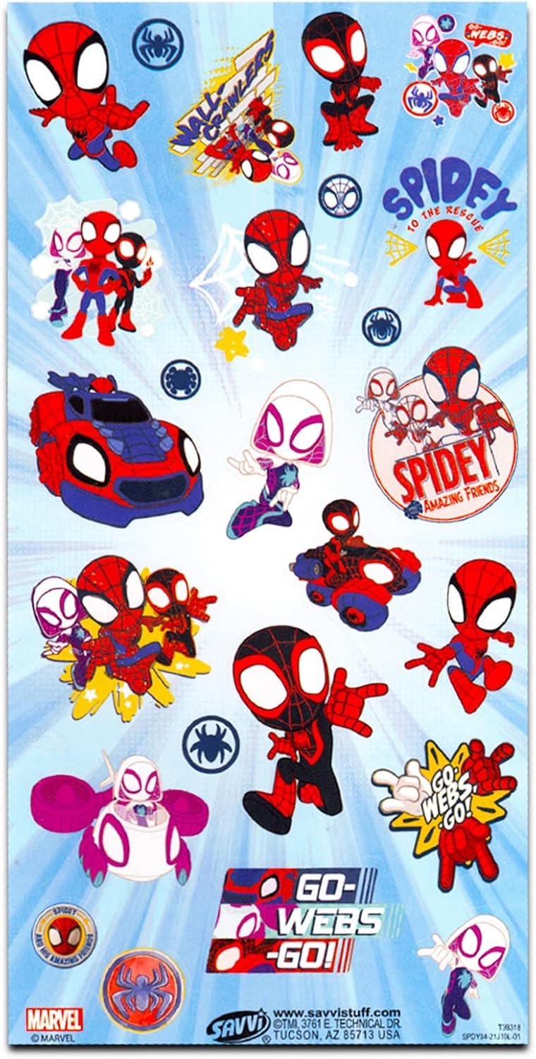 Spiderman Backpack for School Bundle w/ 16" Deluxe Bookbag for Boys | Large Durable Spider-Man School Bag w/ 4 Zip Pockets Plus Water Bottle, Stickers, More - Spider Man School Supplies - Image 5