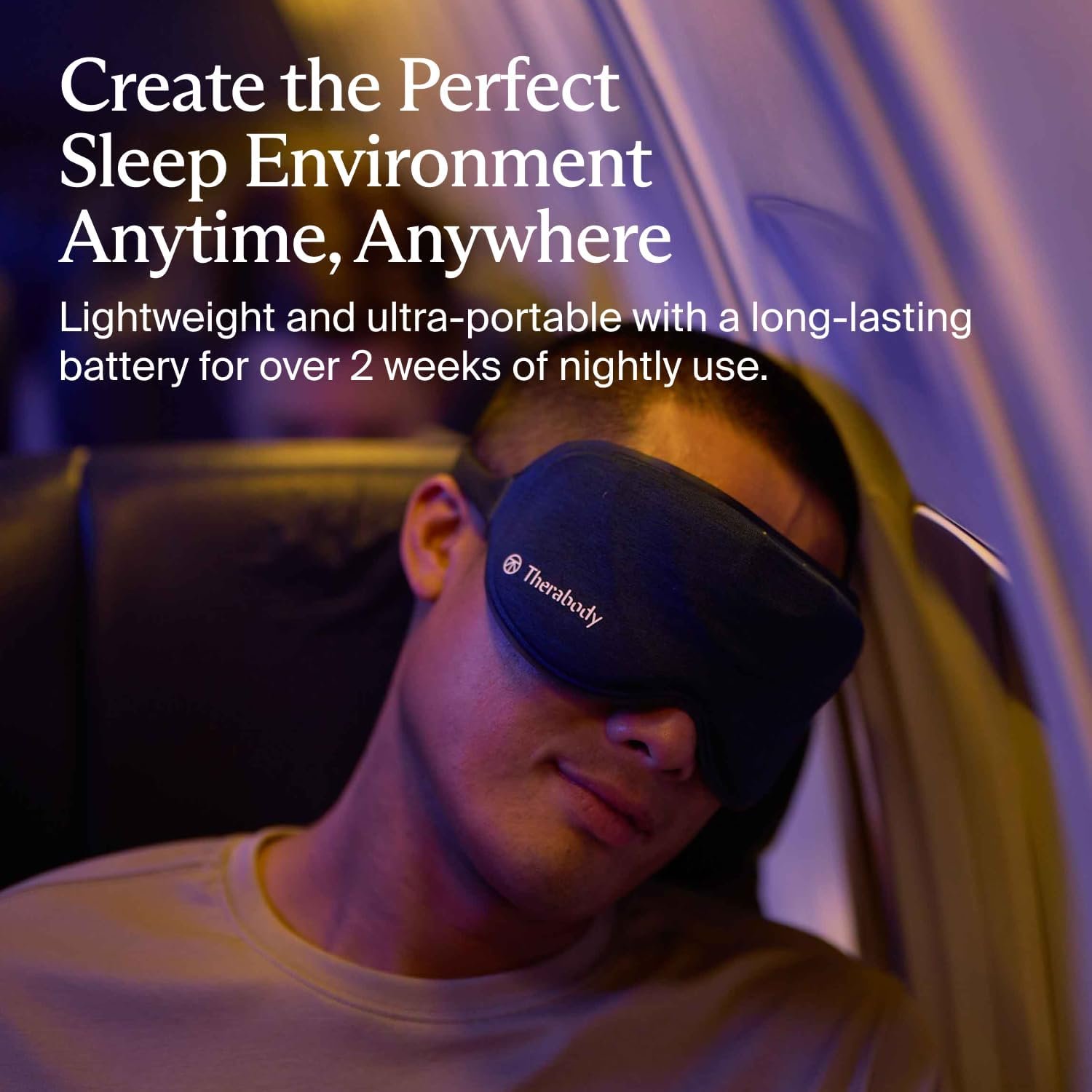 TheraGun Therabody Sleep Mask Ultra-Comfortable, 100% Blackout Sleep Eye Mask with Gentle Eye Massager Vibration for Stress Relief, Headache Relief & Self Care - Facial Massager for Women & Men - Image 8