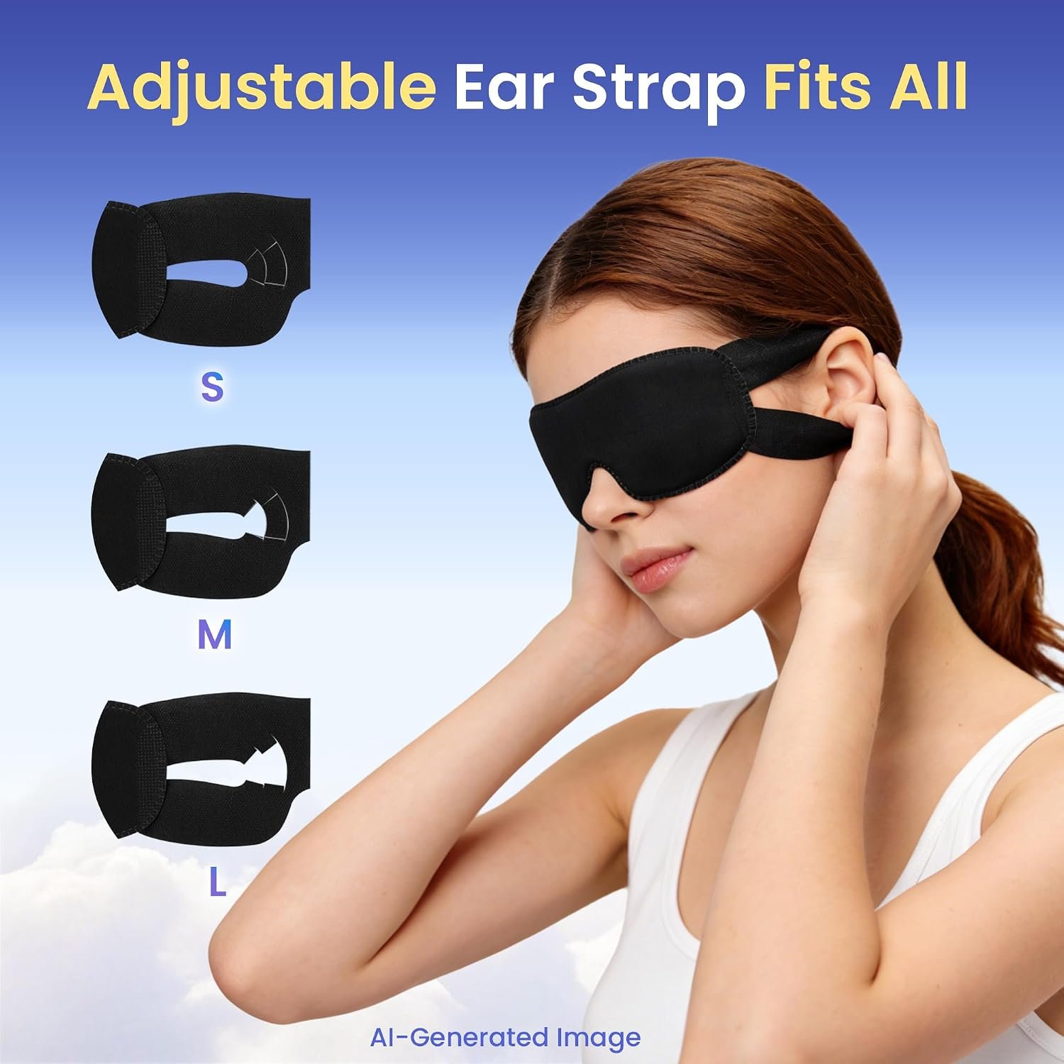 100 Packs Disposable Sleep Masks Bulk, Blackout Blindfolds for Men Women, Soft Eyemasks Adjustable for Sleeping Travel Yoga, Light Blocking Night Eye Mask for Party Games Team Building - Image 6