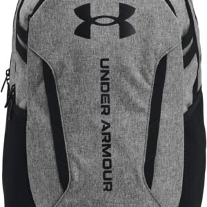 Under Armour Unisex-Adult Hustle 6.0 Backpack, (026) Castlerock Full Heather/Black/Black, One Size Fits Most