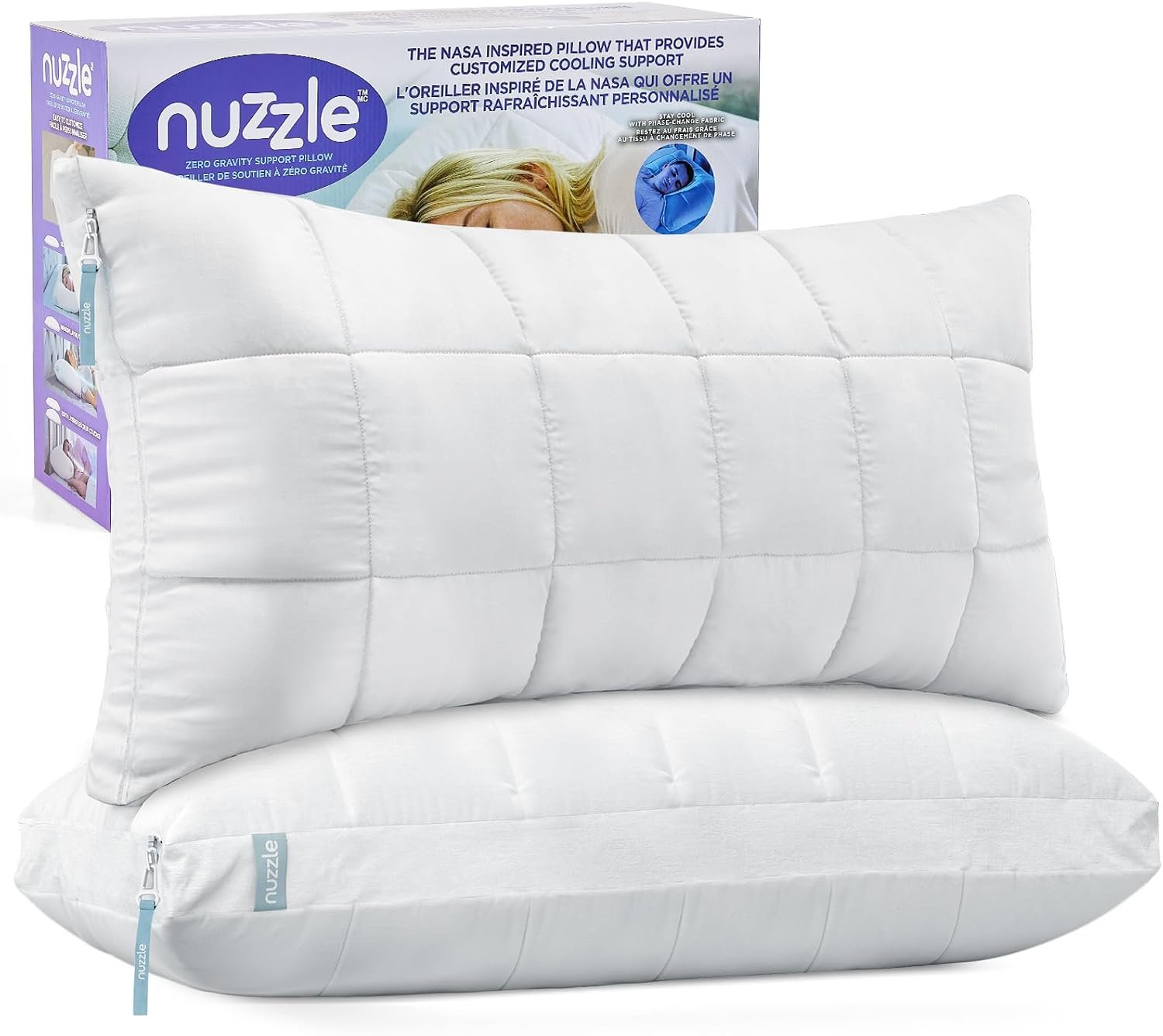 Nuzzle Adjustable Neck Pillow King Size Set of 2,Soft Luxury Hotel Feel | Bed Pillows King Size Set of 2 with Adjustable Height & Firm Feel for Side, Back and Stomach Sleepers–Gift for Women & Men