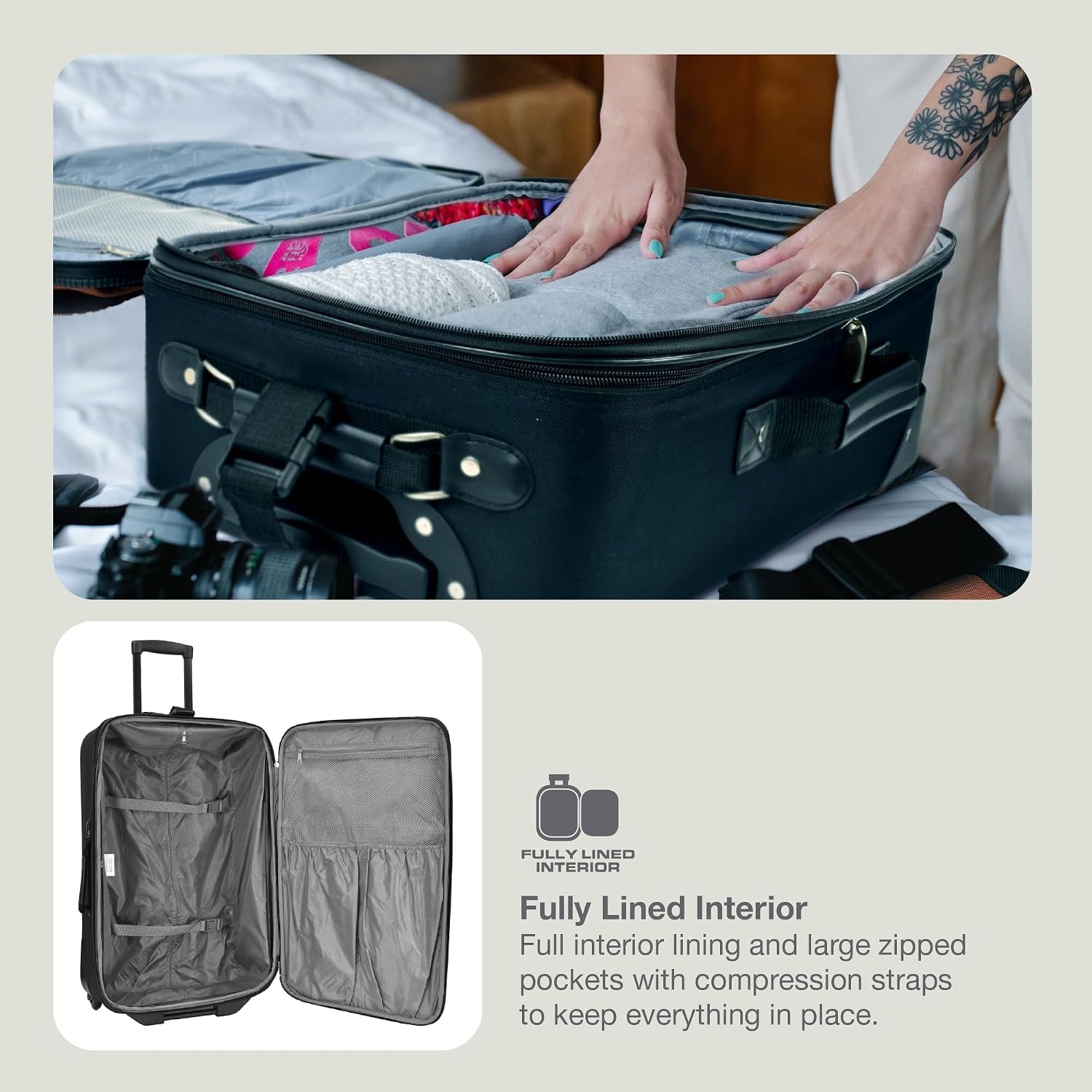Travel Select Amsterdam Softside Expandable Luggage with Rolling Wheels, Navy, 4-Piece Set (15/21/25/29) - Image 8