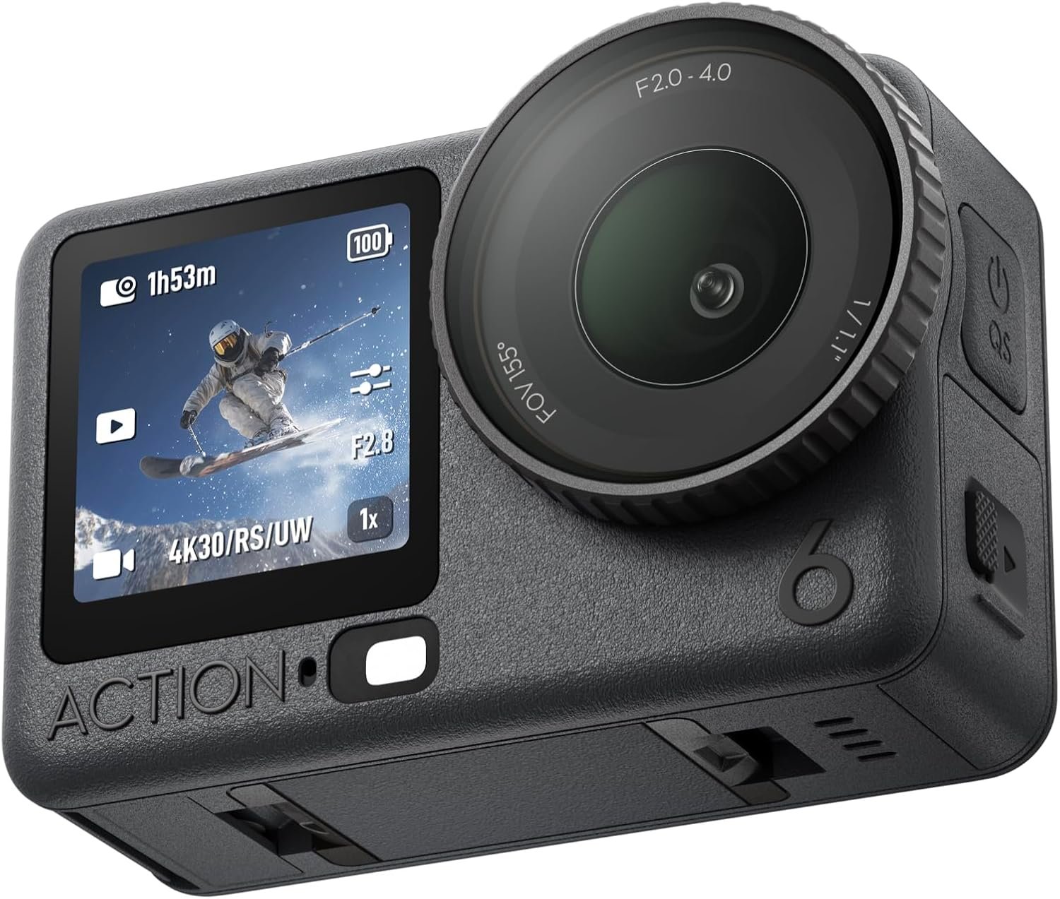 DJI Osmo Action 6 Essential Combo, 8K Waterproof Action Camera | 1/1.1" Square Sensor, Variable Aperture of f/2.0–f/4.0, Rocksteady 3.0, Cold-Resistant, 4hrs Battery, 50GB Storage