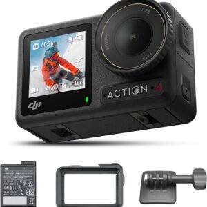 DJI Osmo Action 4 Standard Combo, 4K/120fps Waterproof Action Camera with a 1/1.3-Inch Sensor, Stunning Low-Light Imaging,10-bit & D-Log M Color Performance, Long-Lasting 160 Mins (Renewed)