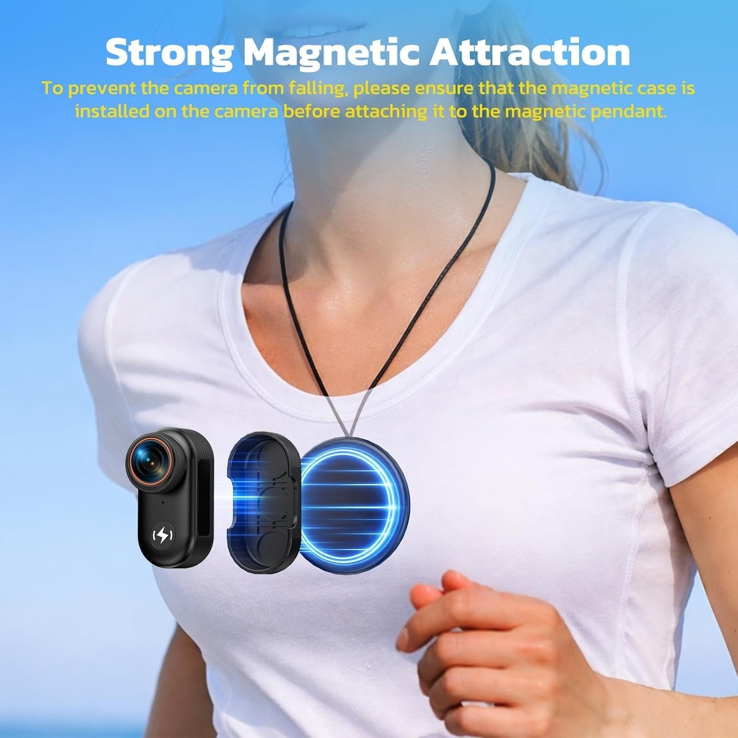4K Mini Body Camera with 64GB Card Thumb Action Camera with 1.47" Screen, WiFi Magnetic Mount Wearable Hands-Free POV Camera for Pet Bike Cycling Sport Vlogging - Image 4