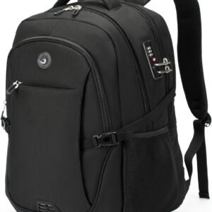 SHRRADOO Travel Laptop Backpack for Men Women, College High Schoolbag | Anti Theft Backpacks with Combination Lock, Carry On Flight Approved, Fit 17 Inch Laptop, Bookbag Work School Backpack