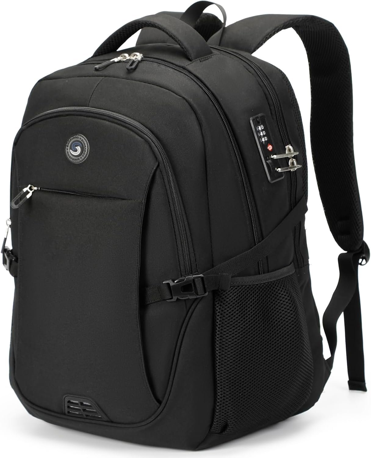 SHRRADOO Travel Laptop Backpack for Men Women, College High Schoolbag | Anti Theft Backpacks with Combination Lock, Carry On Flight Approved, Fit 17 Inch Laptop, Bookbag Work School Backpack