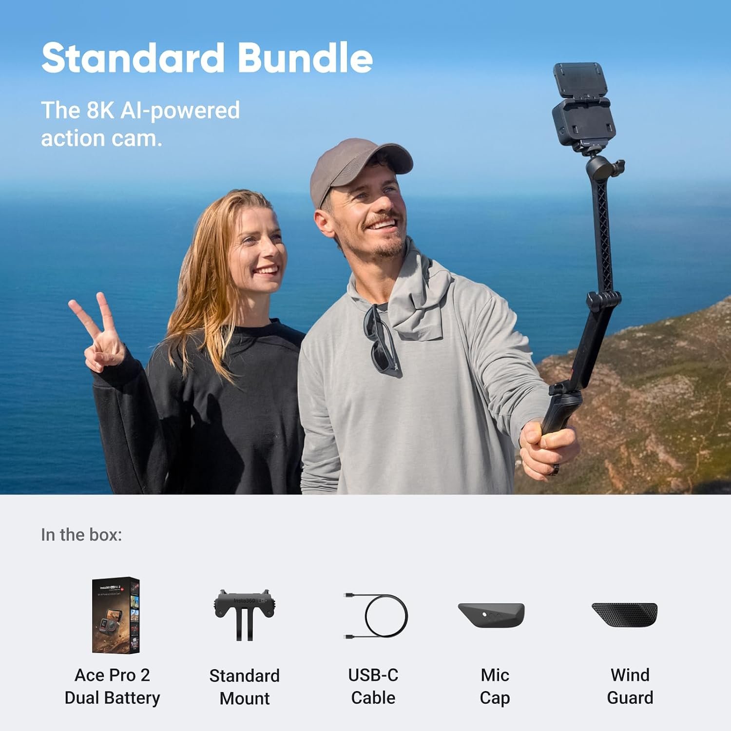 Insta360 Ace Pro 2 Dual Battery Bundle - 8K Waterproof Action Camera Co-Engineered with Leica, 1/1.3" Sensor, Dual AI Chip, Leading Low Light, Superior Audio - Image 2