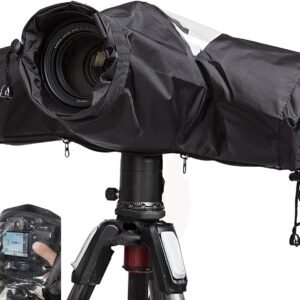 Waterproof Camera Rain Cover Soft Black Camera Rain Lens Covers | Professional Camera Sleeve Weather Protector Lens Jacket Covers for All DSLR SLR Cameras
