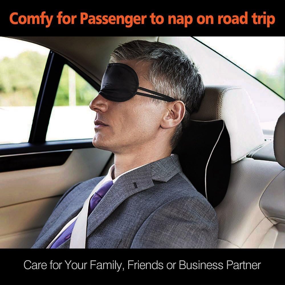 Car Neck Pillow for Car Driving, Car Seat Neck Rest Support for Car Pillow | Ergonomic Design For Driving or Sleeping with Adjustable Strap, Neck Pain Relief With Soft Memory Foam & Breathable Material - Image 6