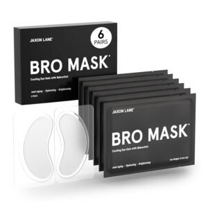 Bro Mask Under Eye Patches for Men for Dark Circles, 1 x 6 Pairs | No-Slip Hydrogel Pads with Caffeine, Niacinamide & Hyaluronic Acid Help Refresh Tired-Looking Eyes and Reduce Puffiness