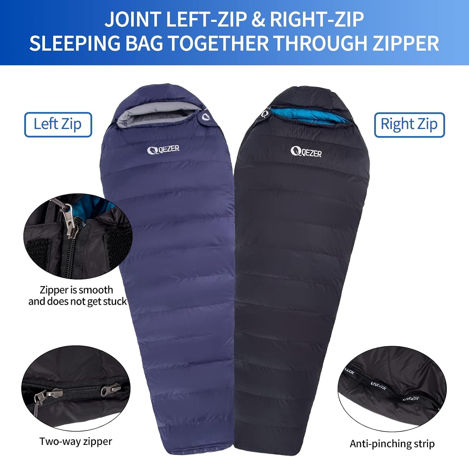 Down Mummy Sleeping Bag for Adults, 600 Fill Power Backpacking | 0°F 10°F 15°F 20°F,Cold and Warm Weather Use, Down, Lightweight Compact Carry, Camping Hiking Backpacking - Image 6