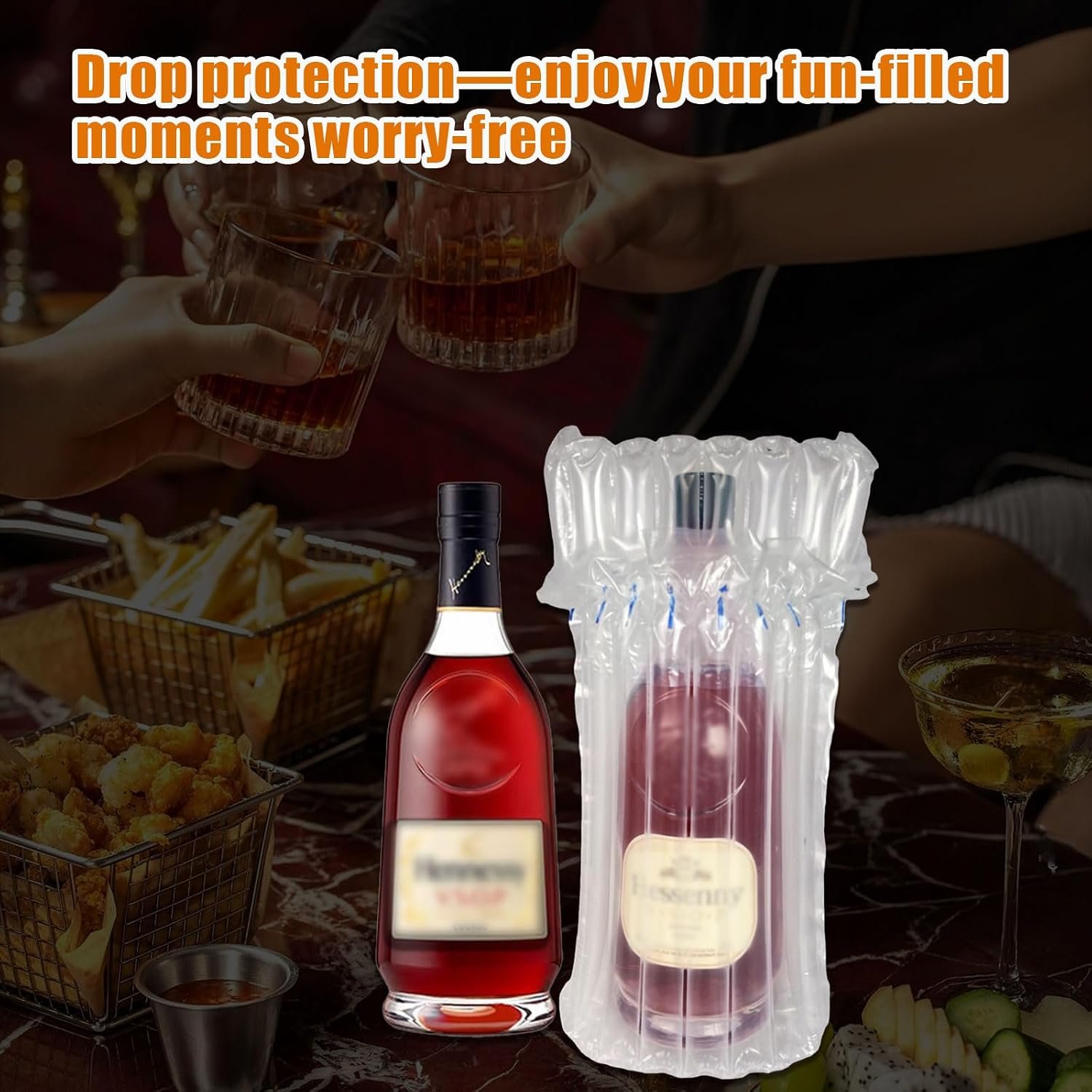 Whiskey Bottle Travel Protector Bags, Conilly Inflatable Air Column Packaging Bubble Bag with Free Inflator Pump, Reusable Whiskey Bottle Protector, Safe Choice for Whiskey Transportation (10) - Image 5