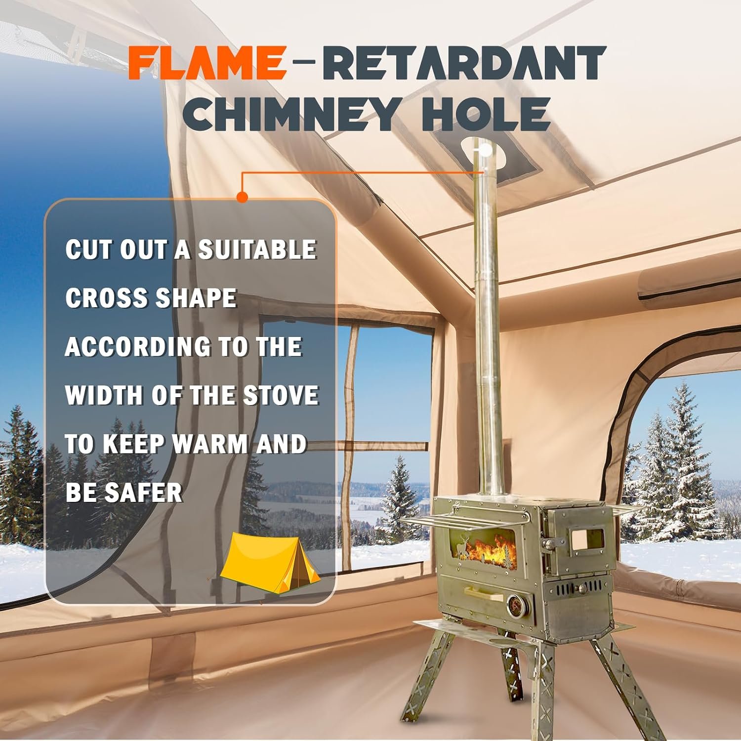 Inflatable Tent with Skylight & Stove Jack,Blow Up Tents, Hot Tent - Image 7