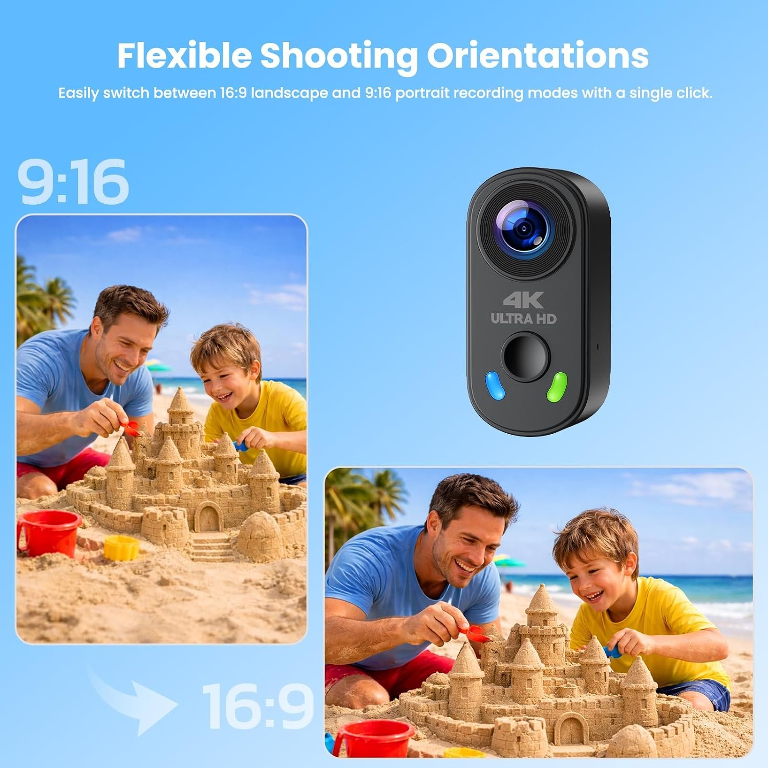 4K Mini Body Camera, Wearable Action Cam with Magnetic Mount, Charging Case, WiFi App Control POV Cam EIS Stabilization, 64GB SD Card, Hands-Free Recording for Vlogging Travel Cycling Motorcycle - Image 5