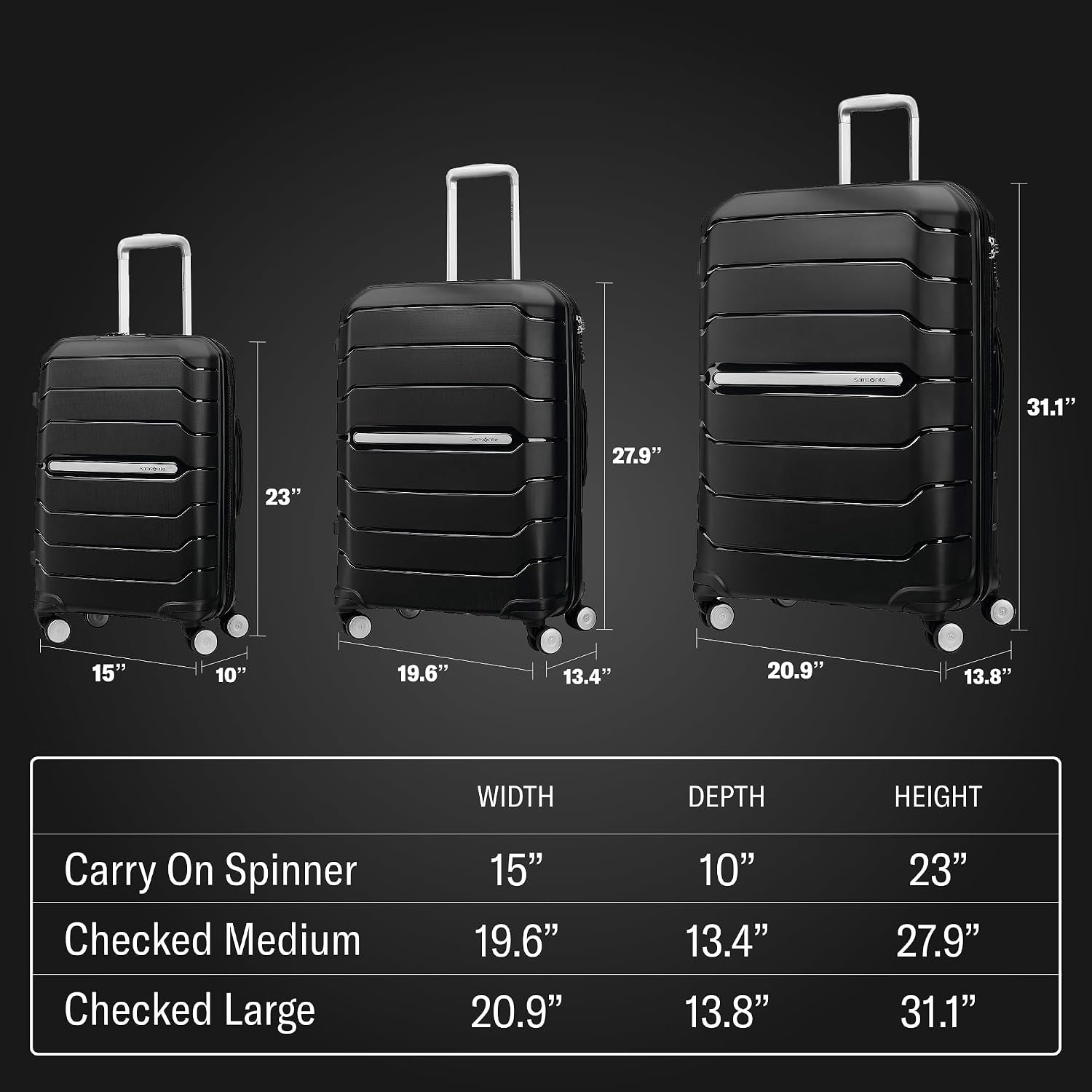 Samsonite Freeform Large Checked Luggage with Dual 360° Spinner Wheels - TSA Lock, Airline-Approved - Lightweight Durable Polypropylene Expandable Hardshell - Black - Image 4