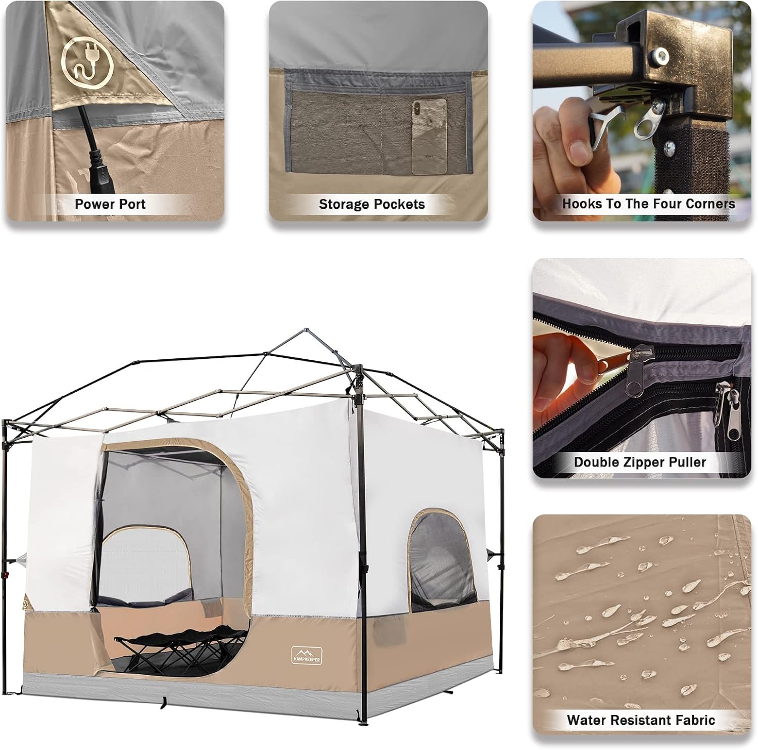 Camping Inner Tent for Pop Up Canopy–Vented Roof(Top & Frame NOT Included) | Converts 10'x10' Straight Leg Canopy into Camping Tent–Fully Vented Roof - Image 4