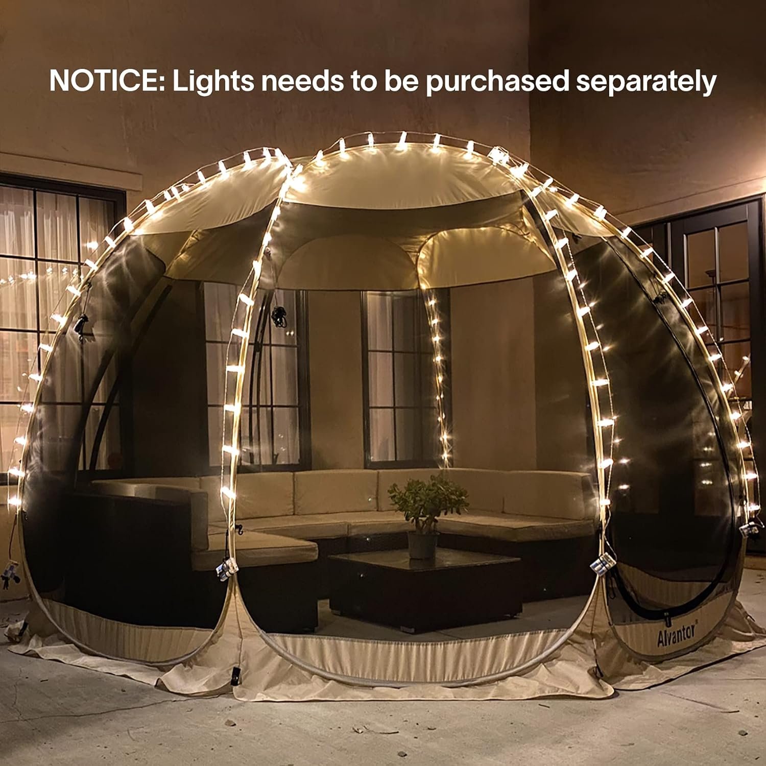 Alvantor Pop Up Screen House Tent, Instant Outdoor Gazebo with Mosquito Netting & UPF 50+ Sun Protection, Portable Canopy Shelter for Patio, Backyard, Camping (2-10 Person) - Image 9