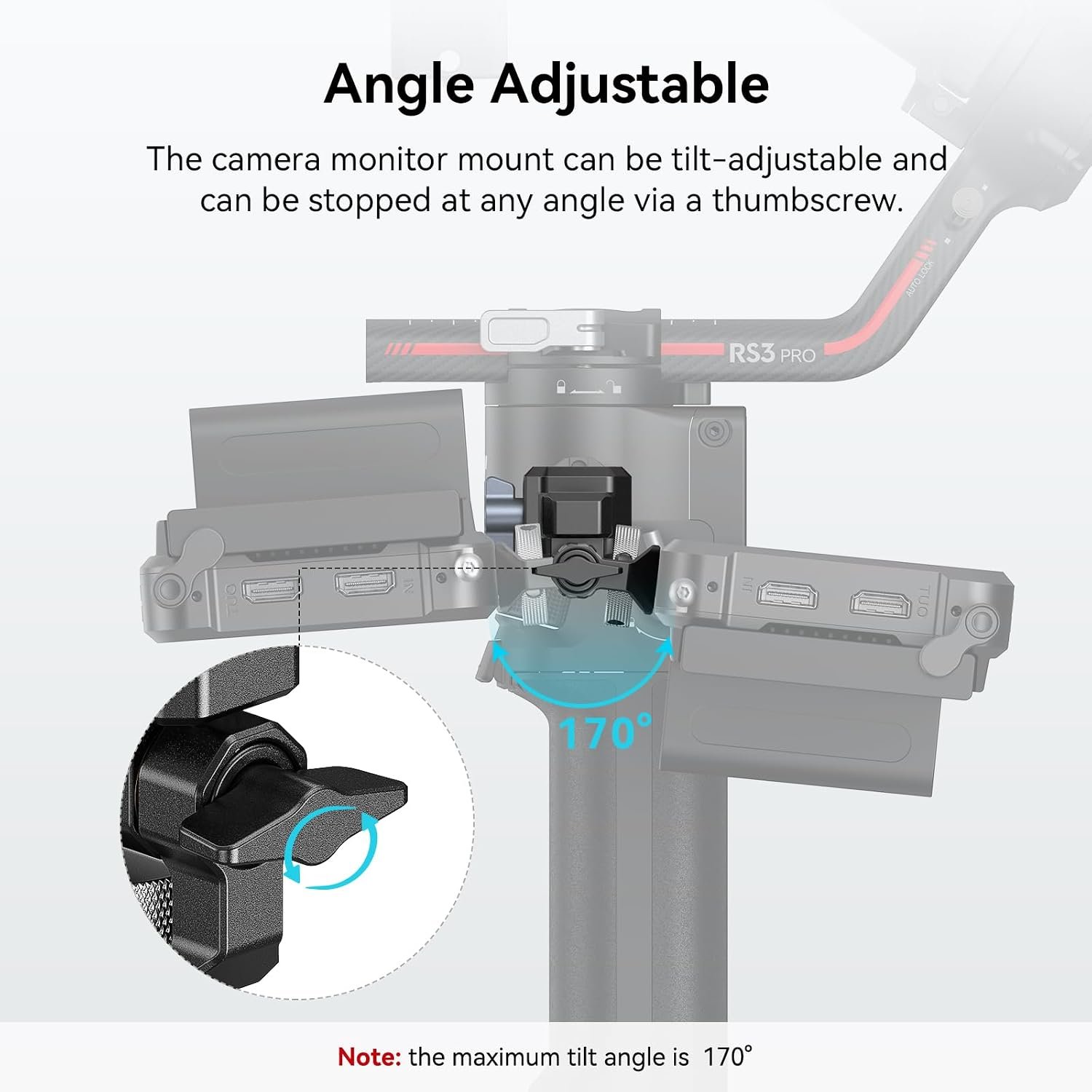 SmallRig Adjustable Camera Monitor Mount with Quick Release NATO Clamp | with Cold Shoe Mount, Anti-Twist Design for DJI RS 5 / RS 4 Mini/ RS 4/ RS 4 Pro/ RS 3 Pro/ RS 3 Mini/ RS 3/ RS 2/ RSC 2 - Image 3