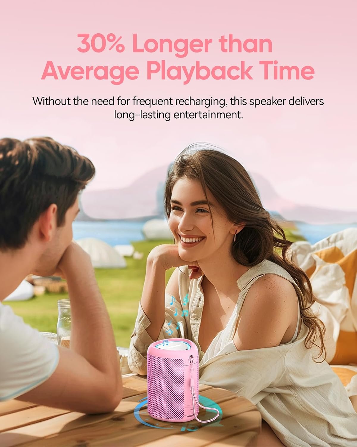 Portable Bluetooth Speaker Beach Essentials: Powerful Crystal Clear Sound/Dynamic Light/IPX5 Waterproof/All Day Playtime/Wireless BT 5.3/TWS Paring, Dad Gifts, Outdoor|Travel|Camping|Pool Accessories | Powerful HD Sound,Dynamic Light,All Day Playtime,Wireless BT 5.3,TWS Pairing,Travel|Camping|Pool Accessorie,School Supplies - Image 6